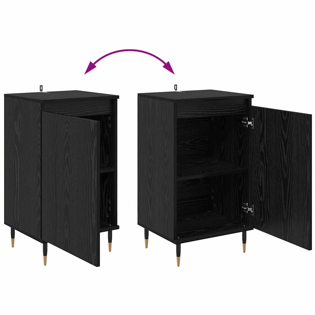vidaXL Πλαϊνό γραφείο 2 pcs Μαύρη Οξυά 40 x 35 x 70 εκ.