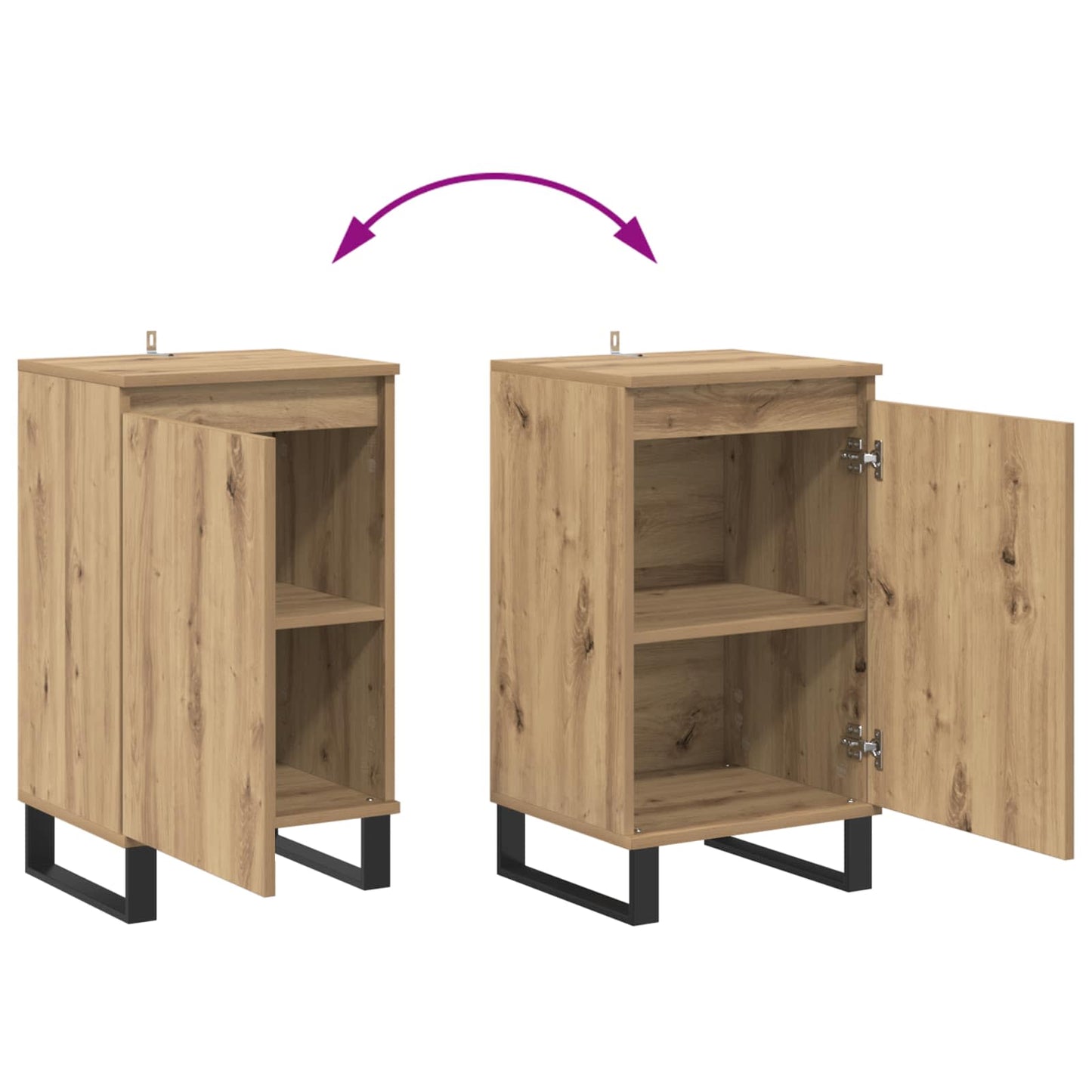 vidaXL Πλαϊνό γραφείο Artisan Oak 40 x 35 x 70 εκ. Επεξεργασμένο Ξύλο