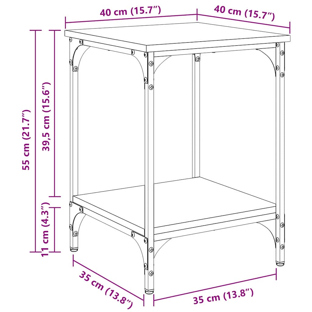 vidaXL Τραπεζάκι σαλονιού Μαύρη Οξυά 40 x 40 x 55 εκ