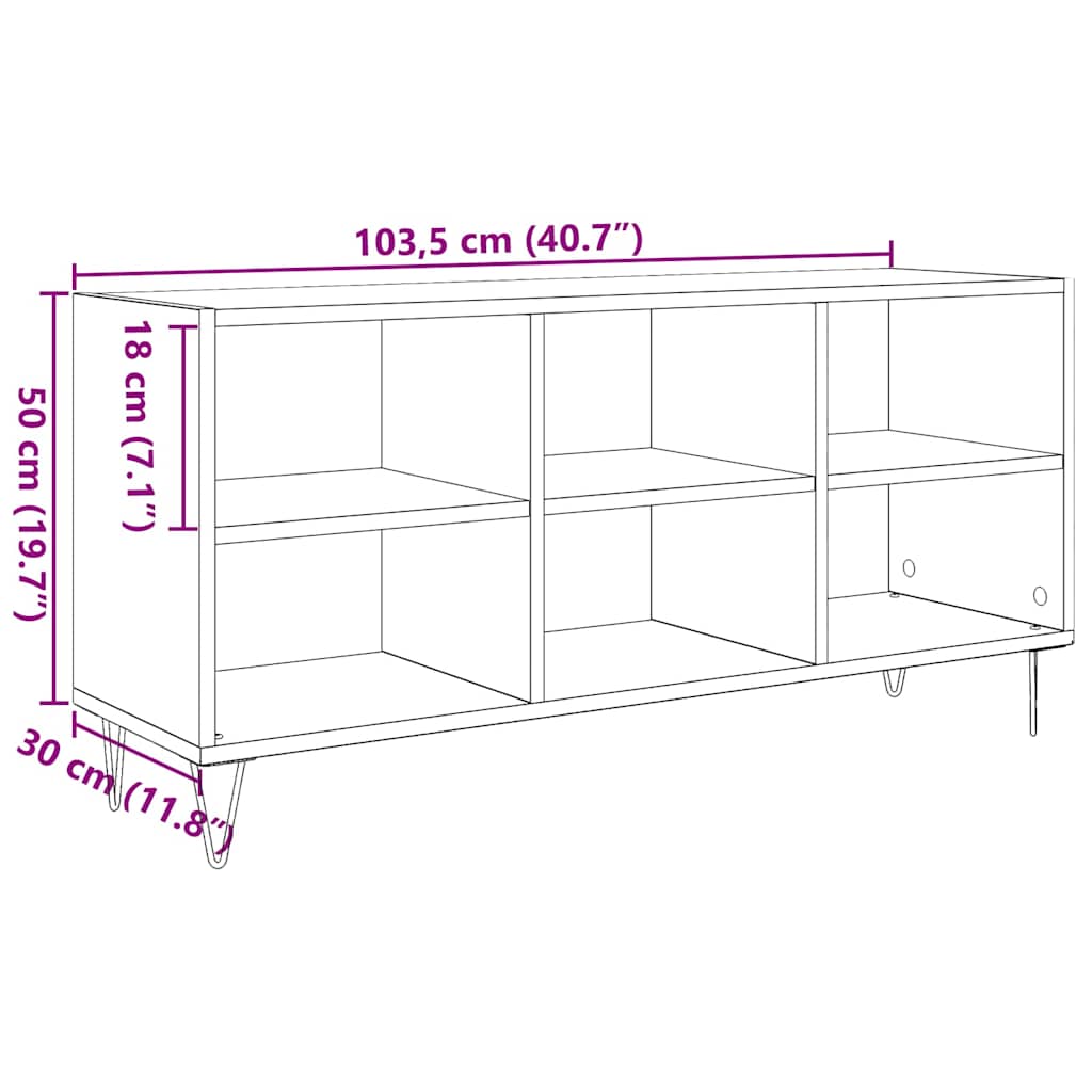 vidaXL Ντουλάπι TV 103,5 x 30 x 50 εκ Παλιό Ξύλο Επεξεργασμένο Ξύλο