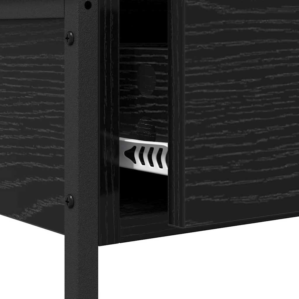 vidaXL Τραπέζι κονσόλας με συρτάρι Μαύρη Οξυά 75 x 34,5 x 75 εκ