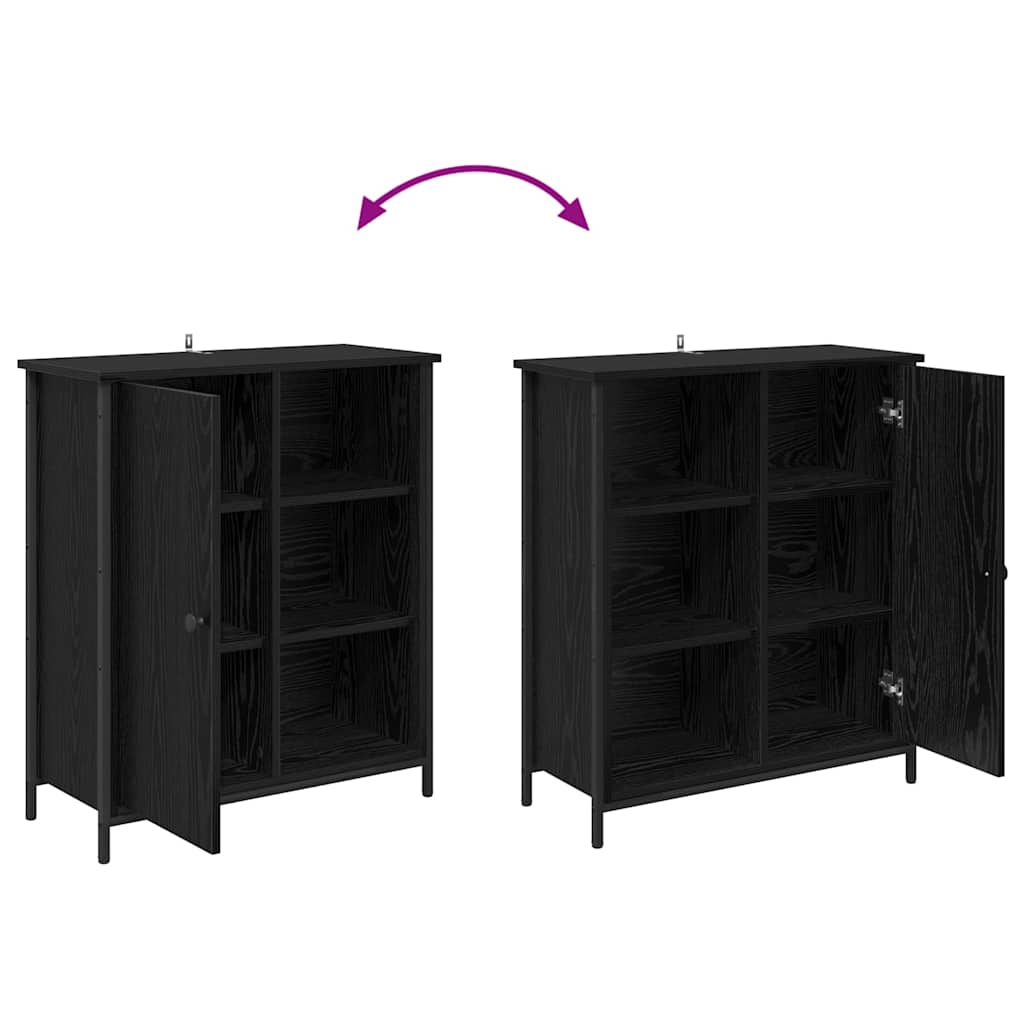 vidaXL Πλαϊνό γραφείο Μαύρη Οξυά 70 x 30 x 80 εκ. Επεξεργασμένο ξύλο