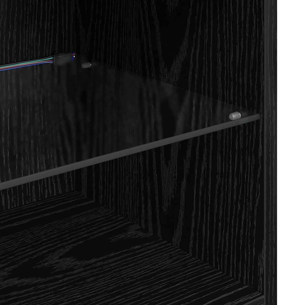 vidaXL Τοίχου ντουλάπες τηλεόρασης 2 pcs Μαύρη Οξυά 30,5 x 30 x 60 εκ.