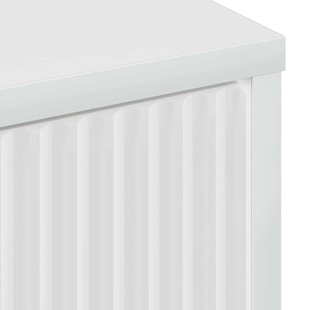 vidaXL Πλαϊνό γραφείο με συρτάρι Γυαλιστερό λευκό 89.5 x 33 x 82 εκ.