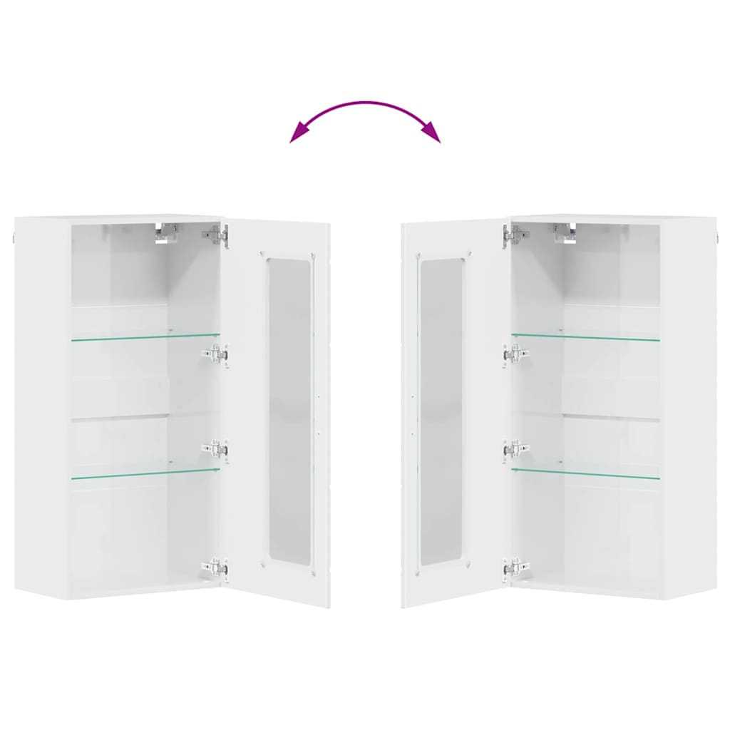 vidaXL Ξύλινο Ντουλάπι Υψηλής γυαλάδας λευκό 50 x 29 x 100 εκ