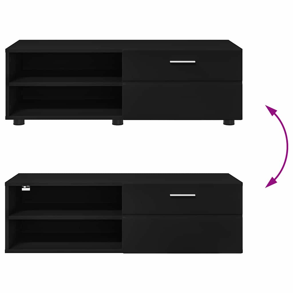 vidaXL Ξύλινο Ντουλάπι Μαύρο 100,5 x 39 x 30 εκ Επεξεργασμένο ξύλο