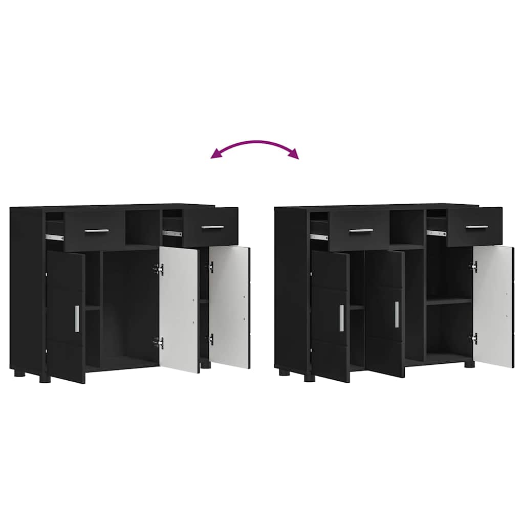 vidaXL Πλαϊνό γραφείο Μαύρο 88,5 x 30,5 x 73 εκ Επεξεργασμένο ξύλο