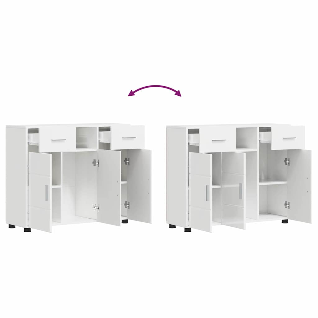 vidaXL Ξύλινο Ντουλάπι Υψηλής γυαλάδας λευκό 88,5 x 30,5 x 73 εκ