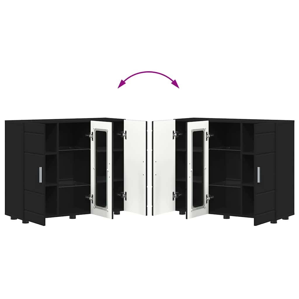 vidaXL Πλαϊνό γραφείο Μαύρο 55,5 x 29 x 100 εκ Επεξεργασμένο ξύλο