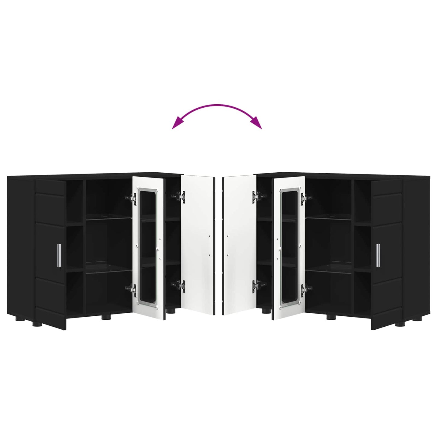vidaXL Ξύλινο Ντουλάπι Μαύρο 88,5 x 30,5 x 73 εκ Επεξεργασμένο ξύλο