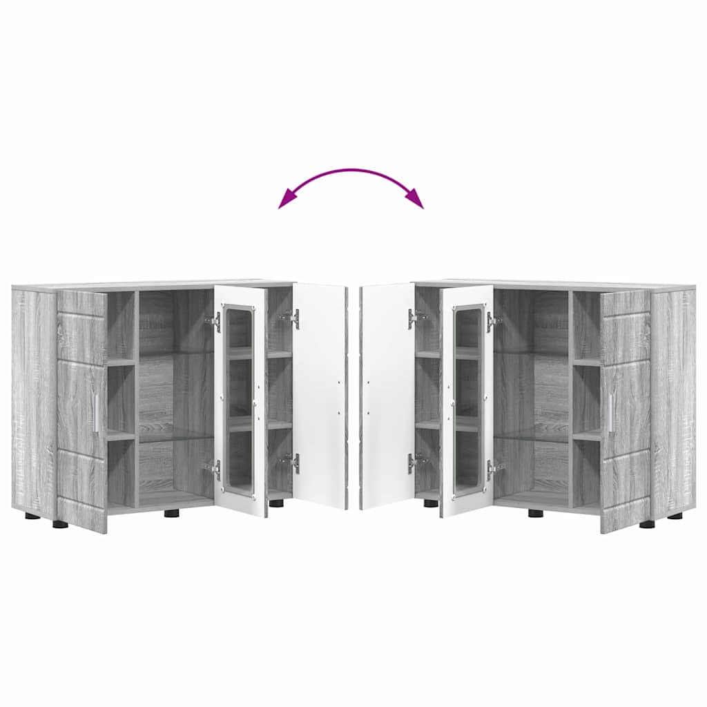 vidaXL Πλαϊνό γραφείο με αποθήκευση Γκρι sonoma 55,5 x 29 x 100 εκ