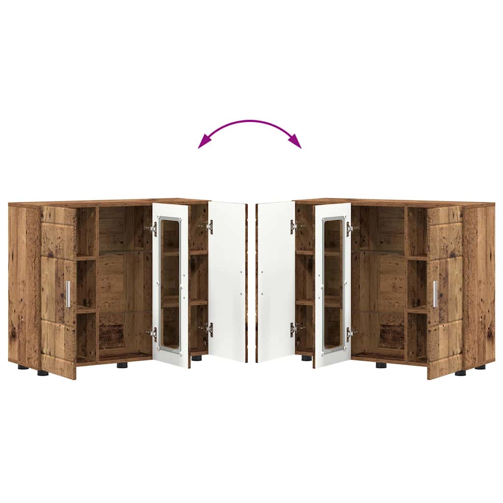 vidaXL Πλαϊνό γραφείο με αποθήκευση Παλαιό ξύλο 55,5 x 29 x 100 εκ