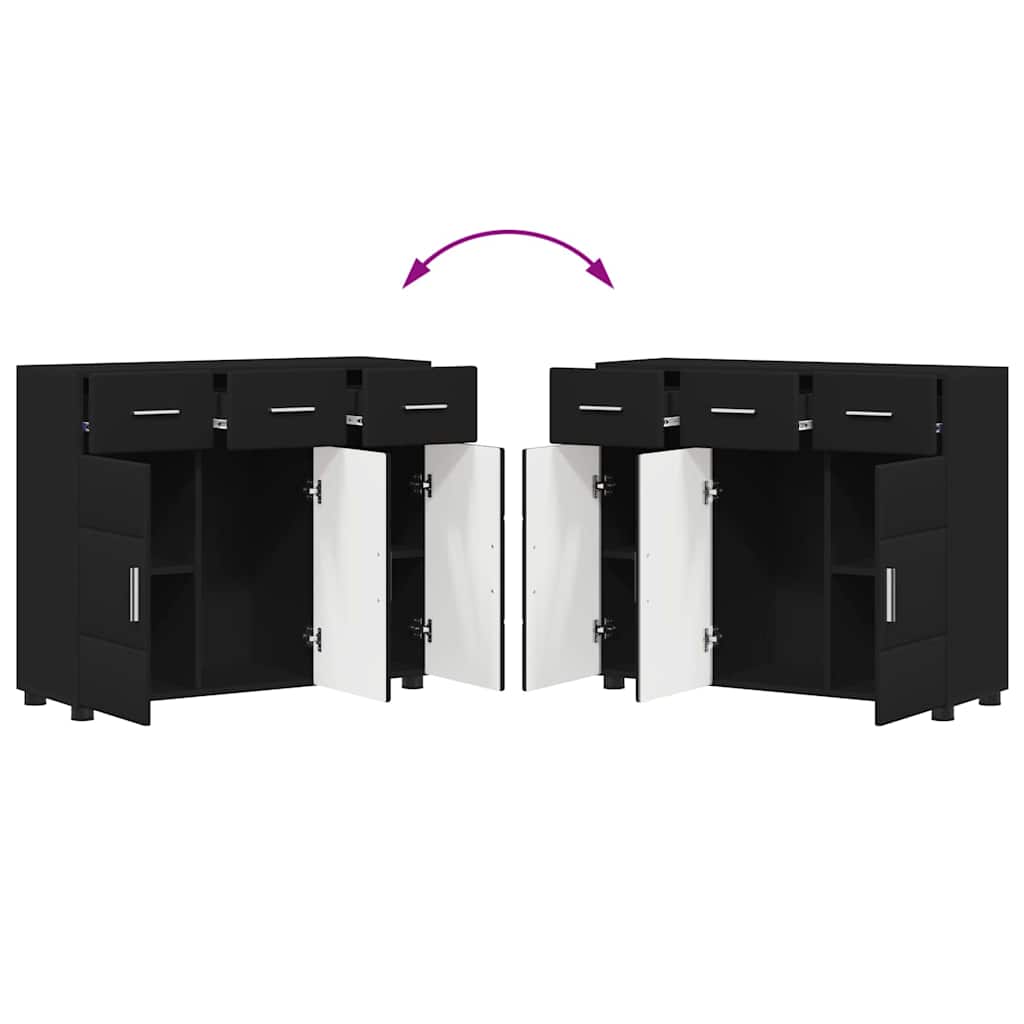 vidaXL Πλαϊνό γραφείο με ράφι FLORIN Μαύρο 88,5 x 30,5 x 73 εκ