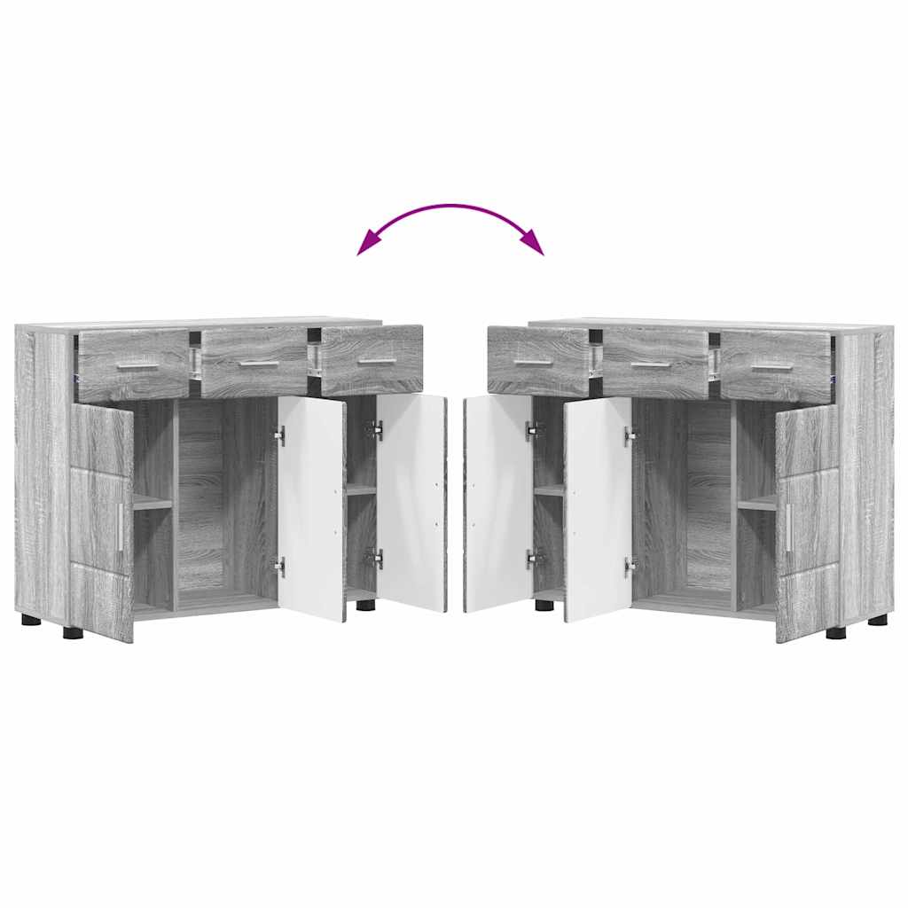 vidaXL Πλαϊνό γραφείο με ράφι FLORIN Γκρίζο Σονομα 88,5 x 30,5 x 73 εκ