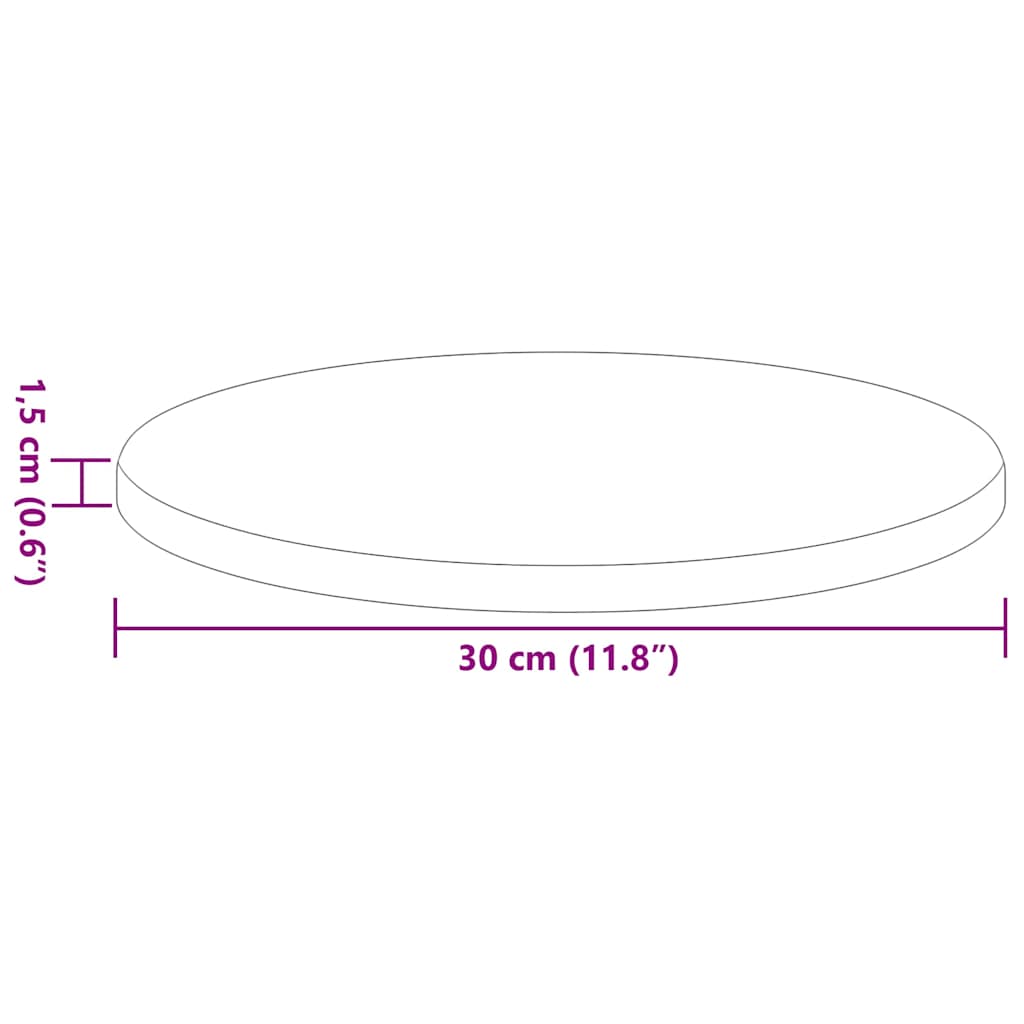 vidaXL Καπάκι τραπεζιού Ø 30 x 1,5 cm Γύρος Επεξεργασμένο Ξύλο Λευκό
