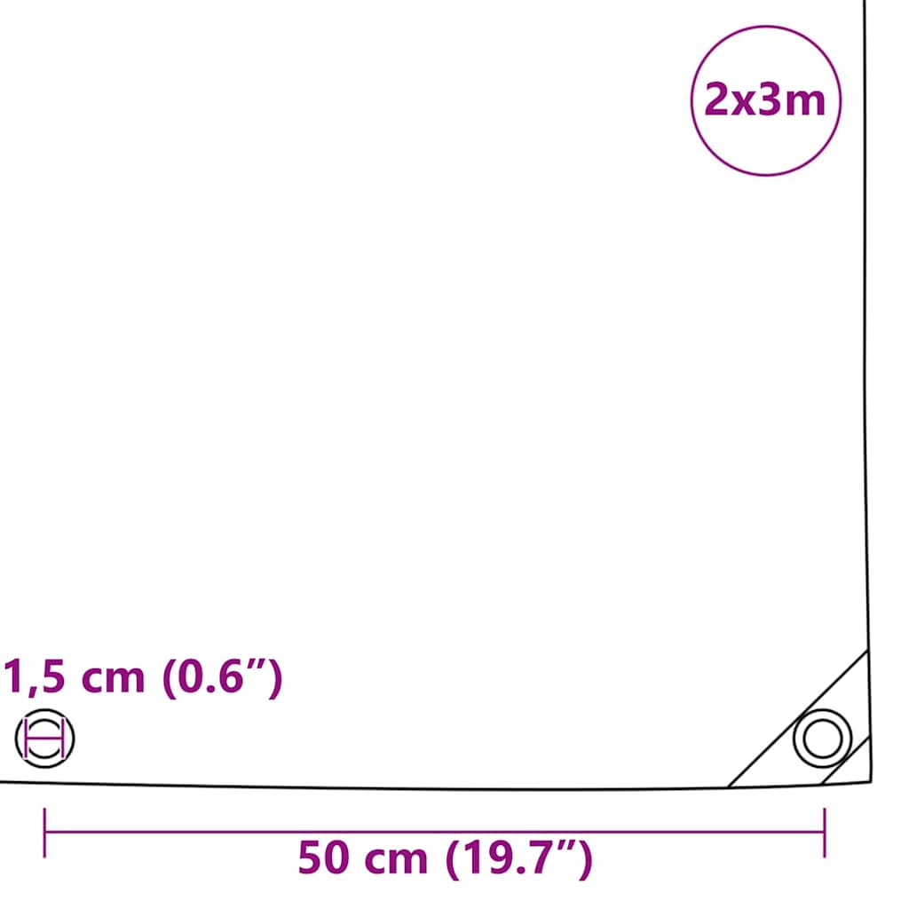 vidaXL Τέντα 650g / m² Καφέ 2 x 3 m Καμβάς με επικάλυψη PVC