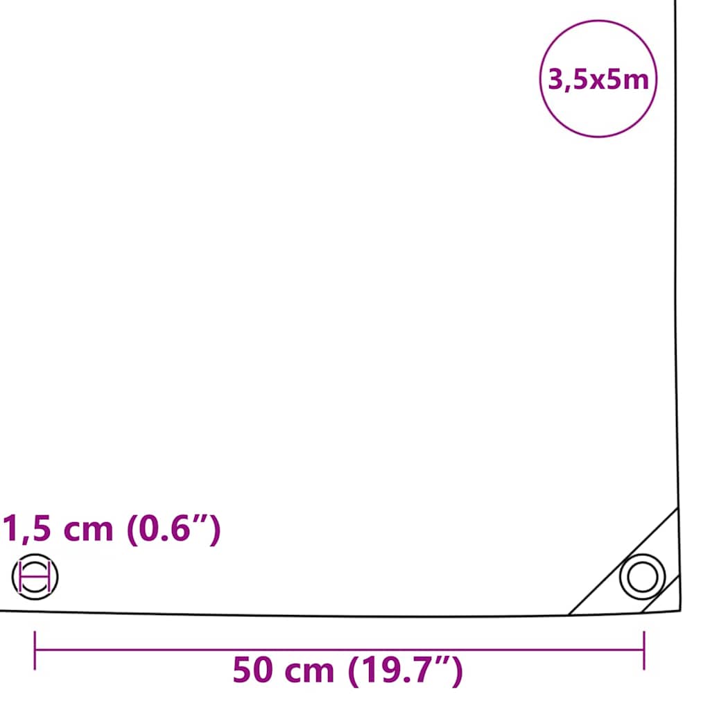 vidaXL Τέντα 650g / m² Καφέ 3,5 x 5 m Καμβάς με επικάλυψη PVC