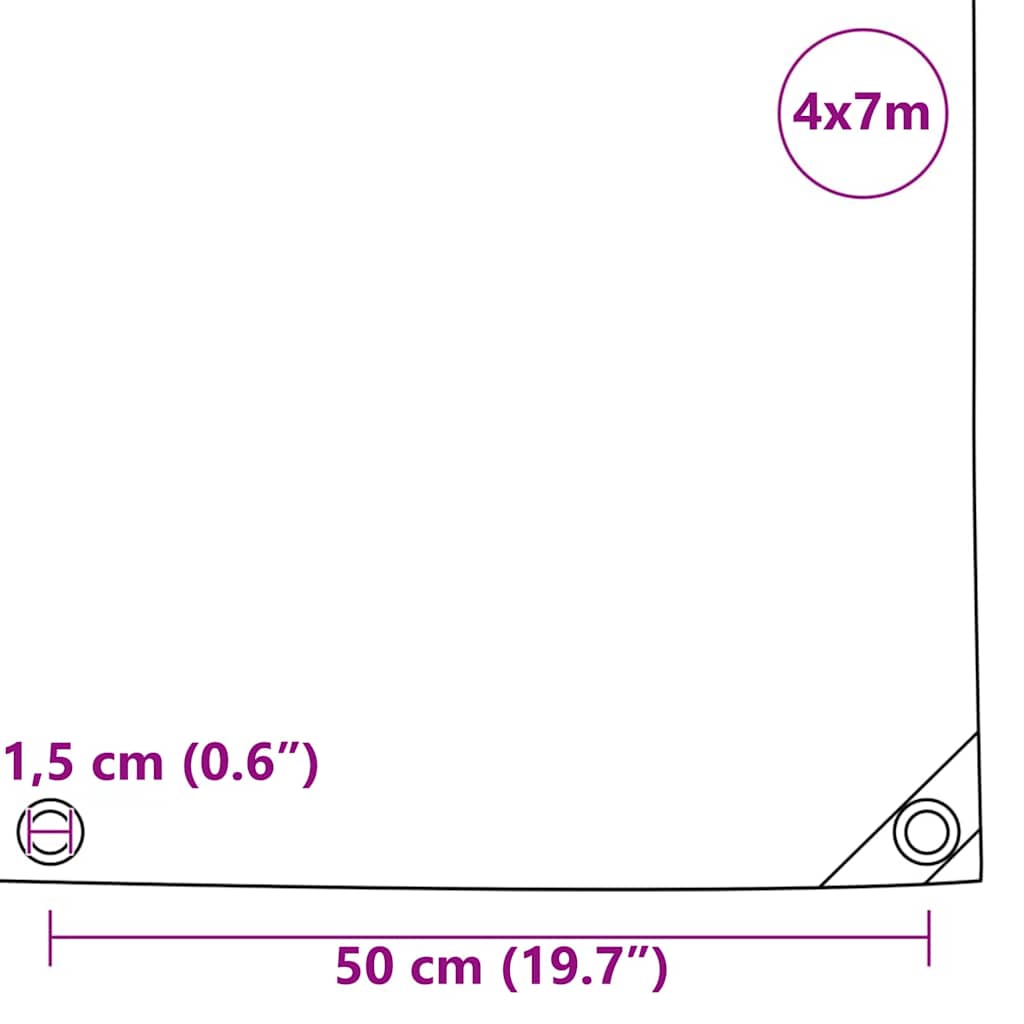 vidaXL Τέντα 650g / m² Μπεζ 4 x 7 m Καμβάς με επικάλυψη PVC