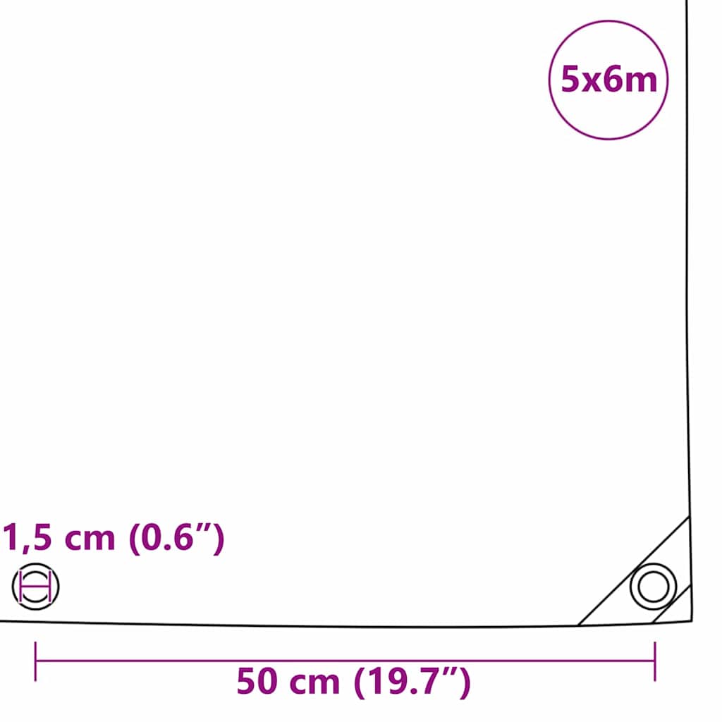 vidaXL Τέντα 650g / m² Πορτοκαλί 5 x 6 m Καμβάς με επικάλυψη PVC