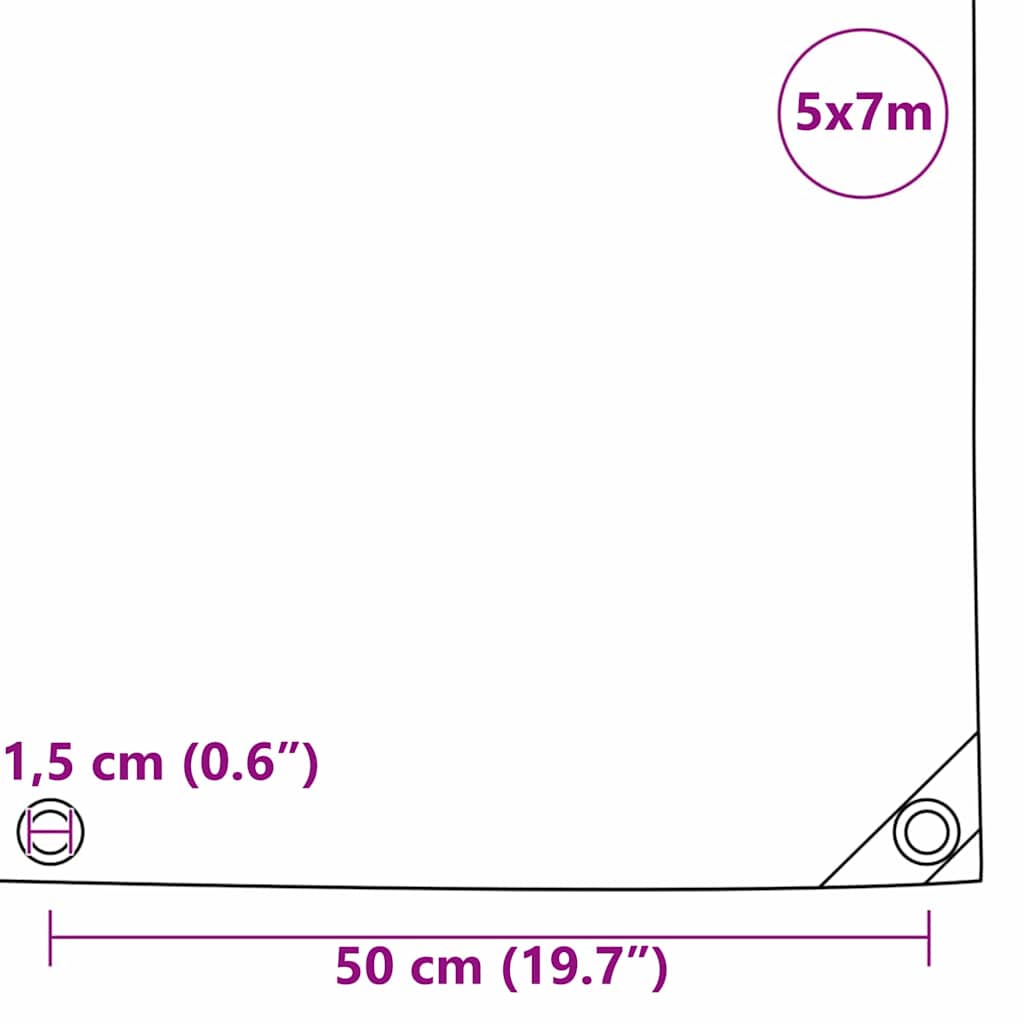 vidaXL Τέντα 650g / m² Πορτοκαλί 5 x 7 m Καμβάς με επικάλυψη PVC
