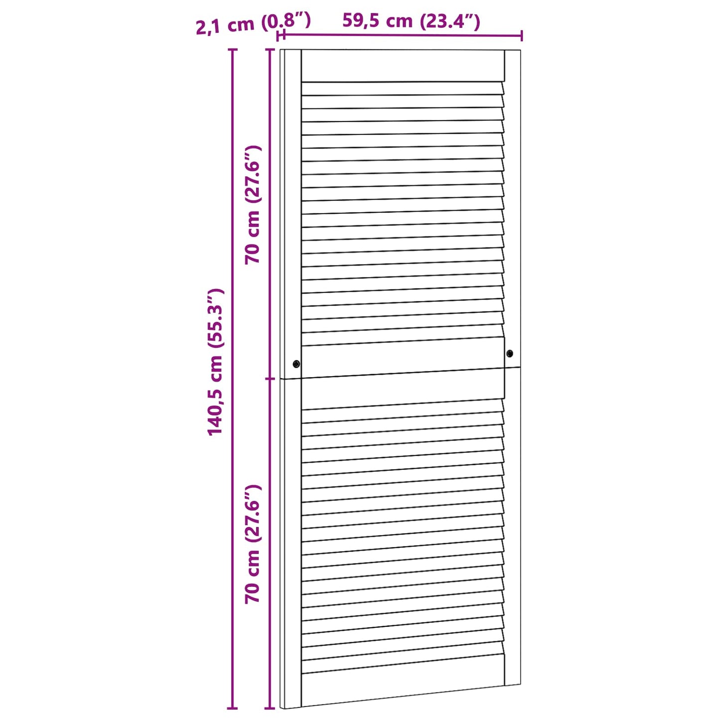 vidaXL Πόρτα Ντουλάπας με πόρτα 4 τεμ. Φυσικό 140,5 x 59,5 εκ