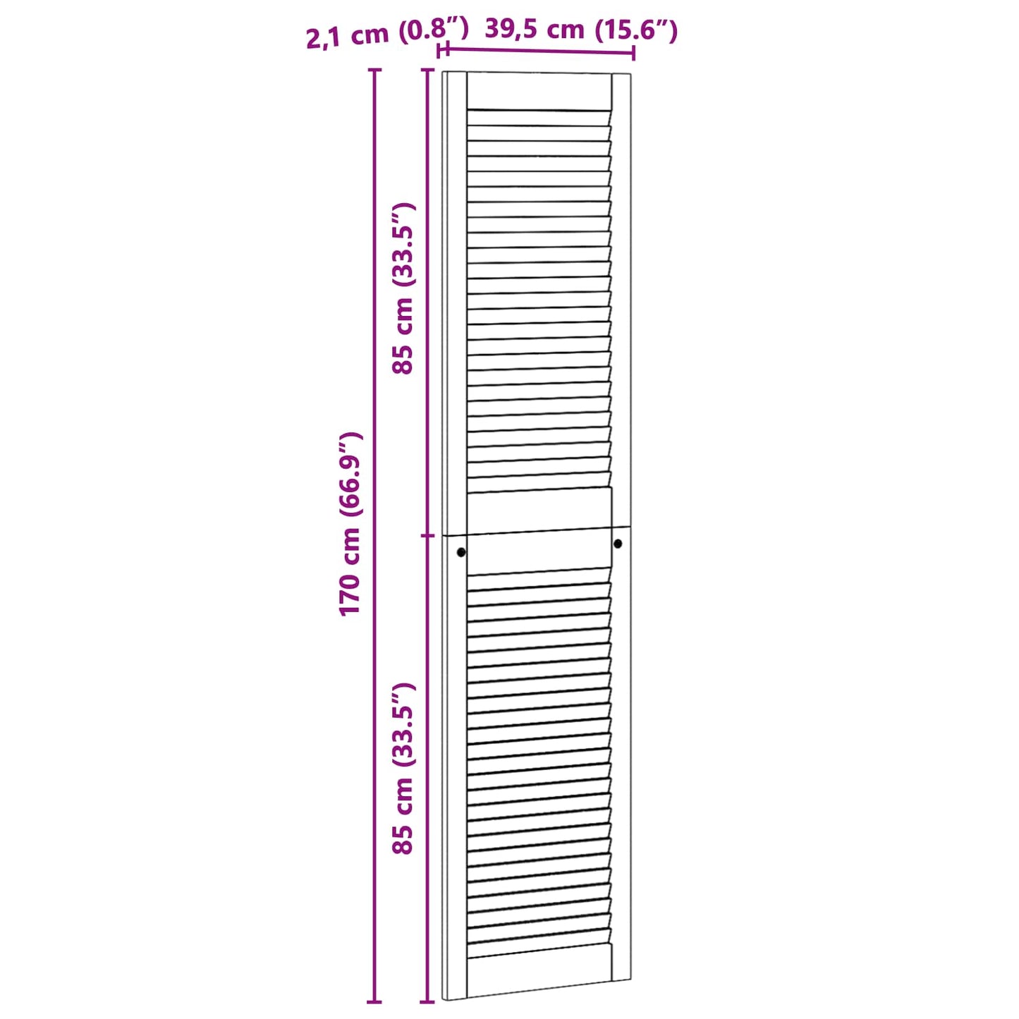 vidaXL Πόρτα Ντουλάπας με πόρτα 4 τεμ. Φυσικό 170 x 39,5 εκ