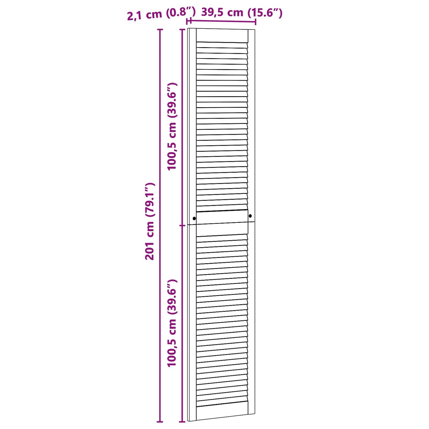 vidaXL Πόρτα Ντουλάπας με πόρτα 4 pcs Φυσικό 140.5 x 2 x 59.5 εκ