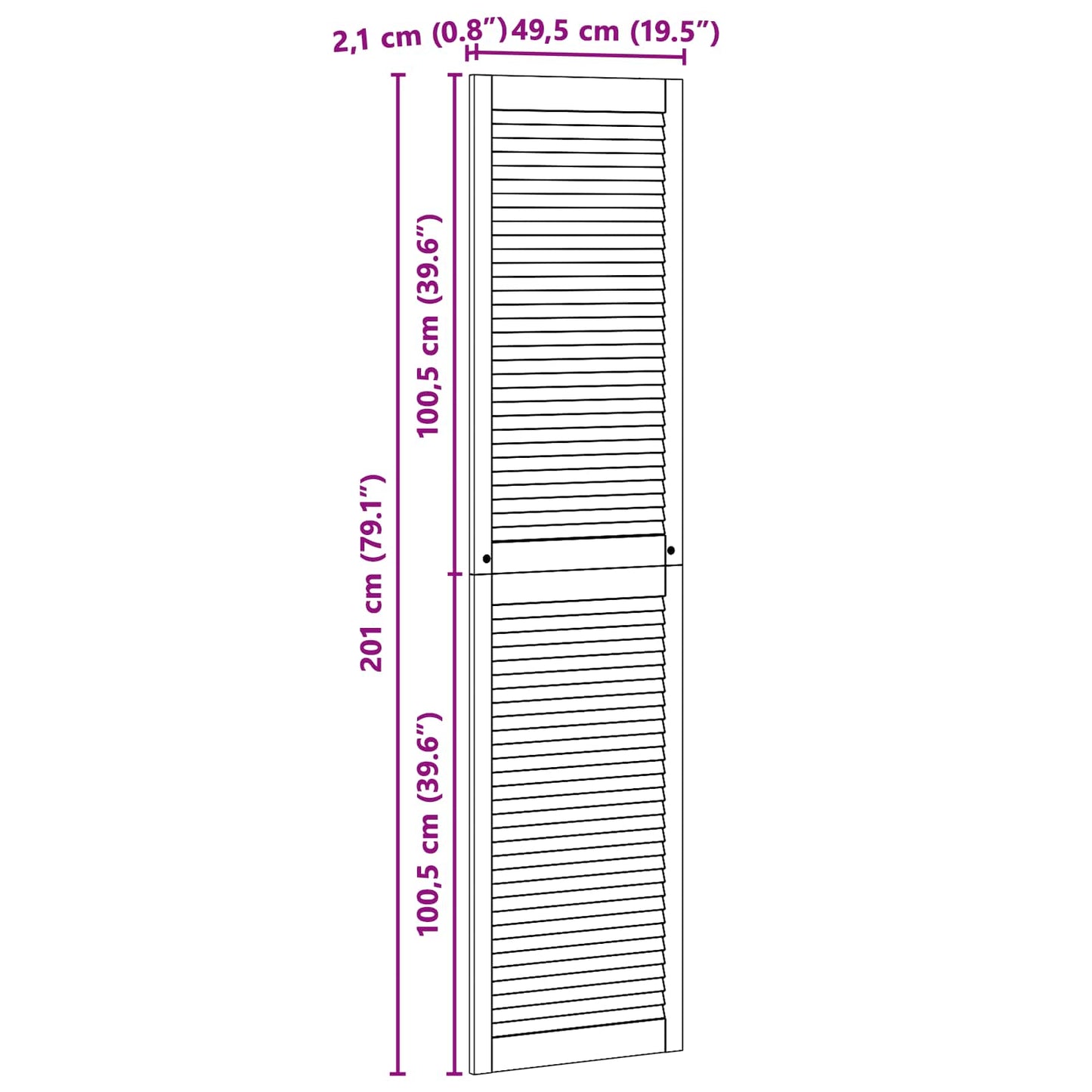 vidaXL Πόρτα Ντουλάπας με πόρτα 4 τεμ. Φυσικό 201 x 49,5 εκ
