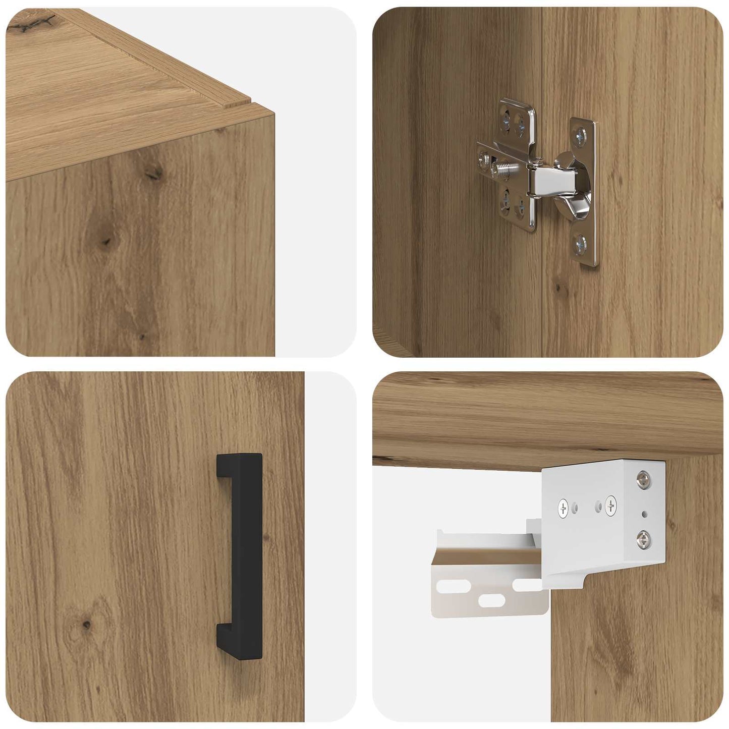 vidaXL Τοίχου Ντουλάπα Επιτοίχιο 2 pcs Artisan Oak 69,5 x 34 x 90 εκ.