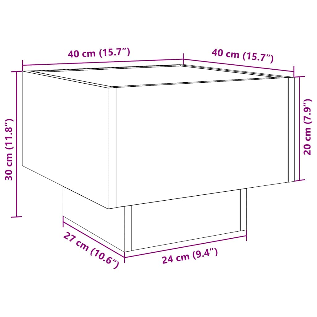 vidaXL Ντουλάπι αποθήκευσης artisan δρυς 40 x 40 x 30 cm