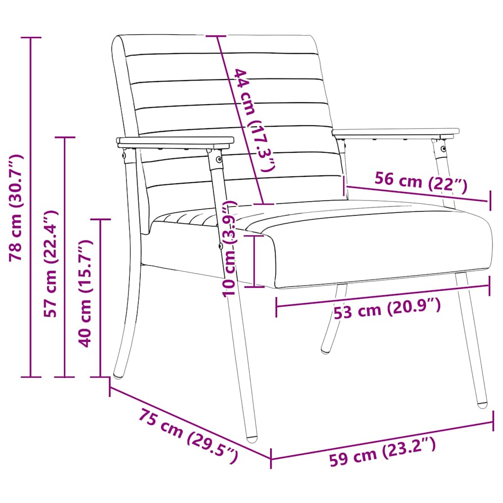 vidaXL Πολυθρόνα Taupe 59 x 75 x 78 εκ ύφασμα
