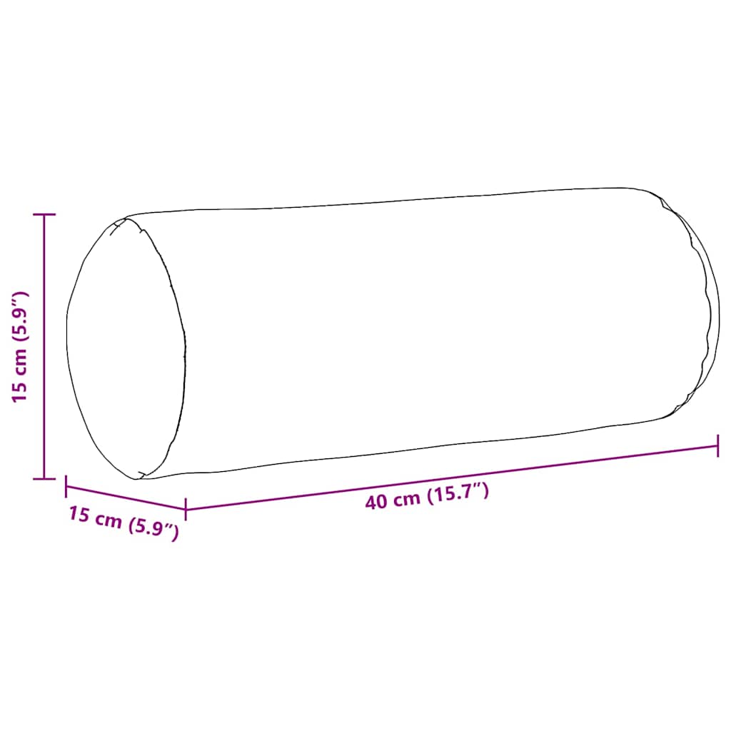 vidaXL Μαξιλάρια Στήριγμα 2 pcs Μπεζ Ø 15 x 40 εκ Ύφασμα Μικροΐνας