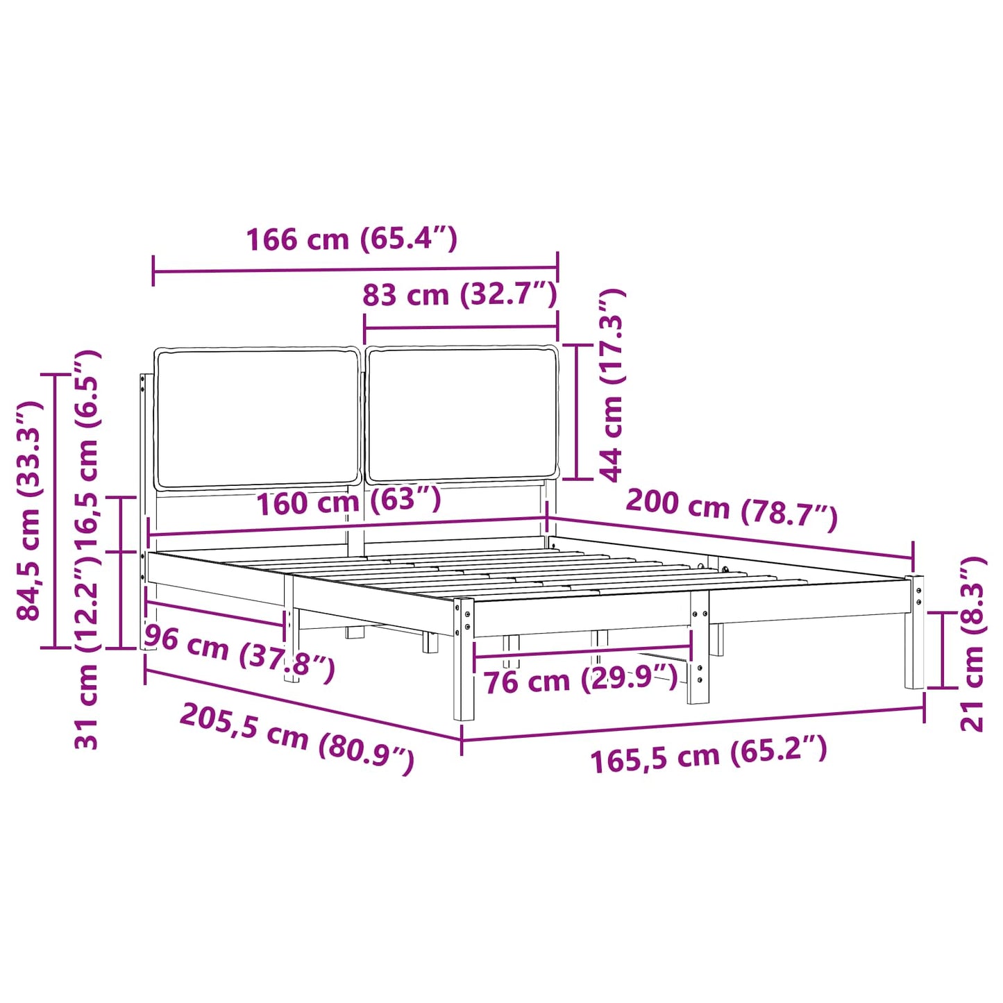 vidaXL Σκελετός Κρεβατιού με Επενδεδυμένο Κεφαλάρι Ανοιχτό γκρι