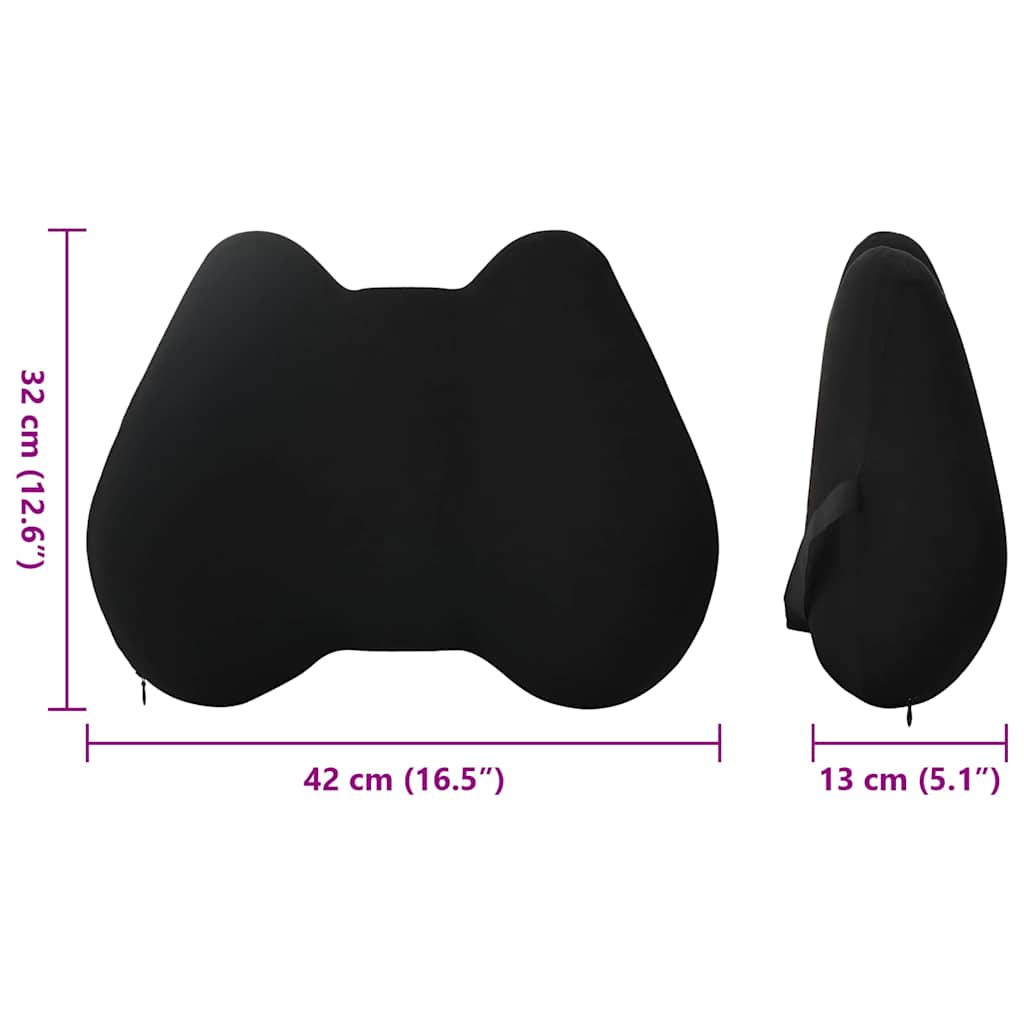 vidaXL Μαξιλάρι πλάτης Μαύρο Αφρός Μνήμης 40 x 32 x 13 εκ