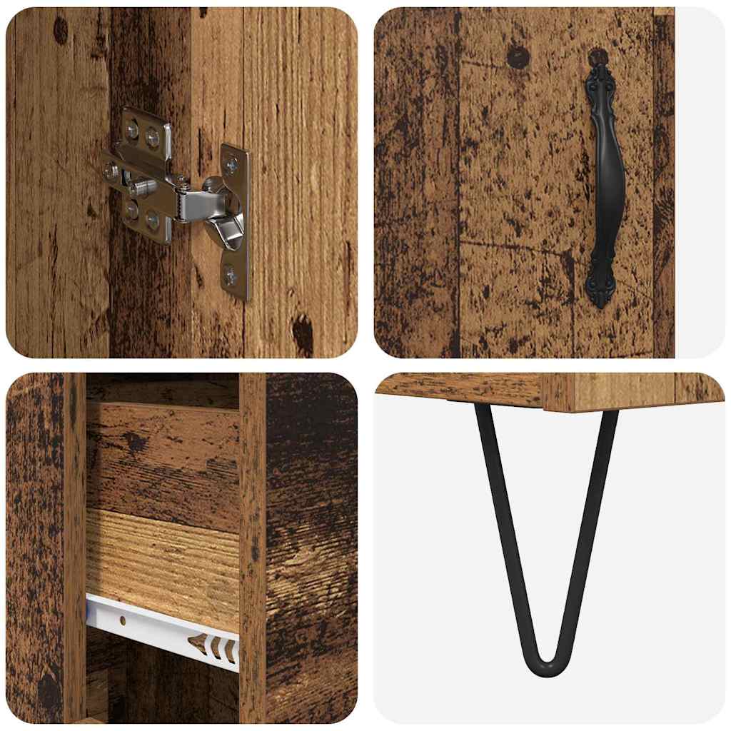 vidaXL Highboard Παλιό Ξύλο 69,5 x 34 x 90 εκ. Επεξεργασμένο ξύλο