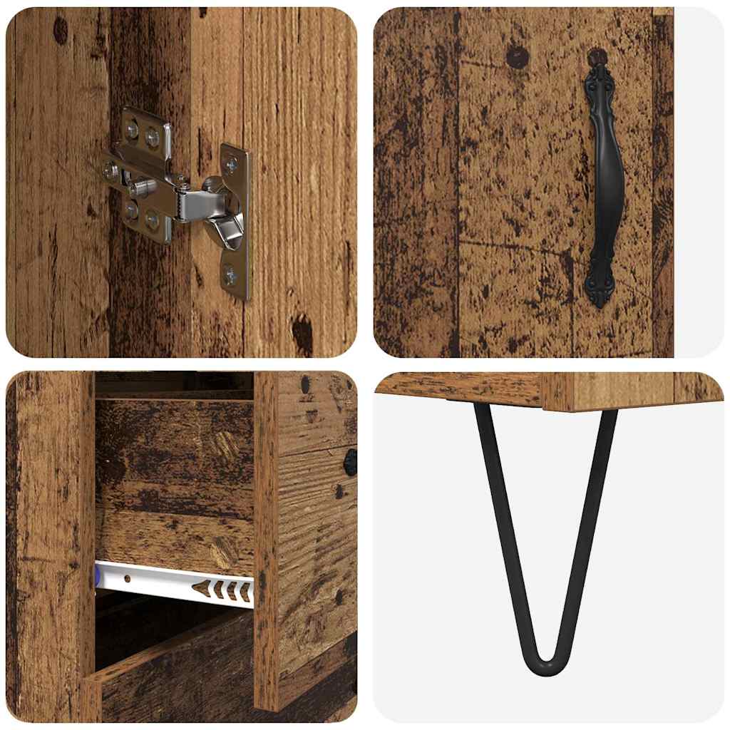 vidaXL Highboard Παλιό Ξύλο 34,5 x 34 x 90 εκ. Επεξεργασμένο ξύλο