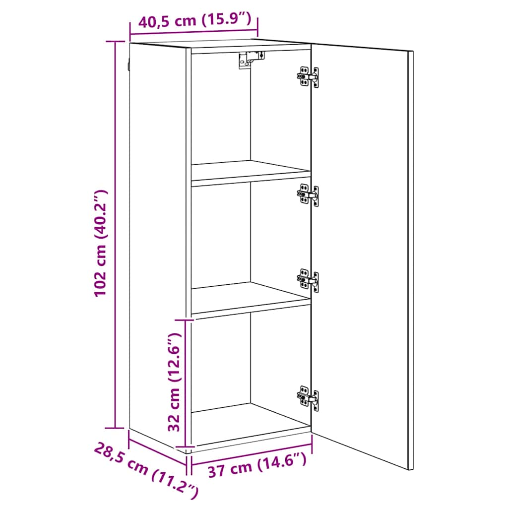 vidaXL Μονάδες Τοίχου Τηλεόρασης 4 pcs Μαύρη Οξυά Επεξεργασμένο ξύλο