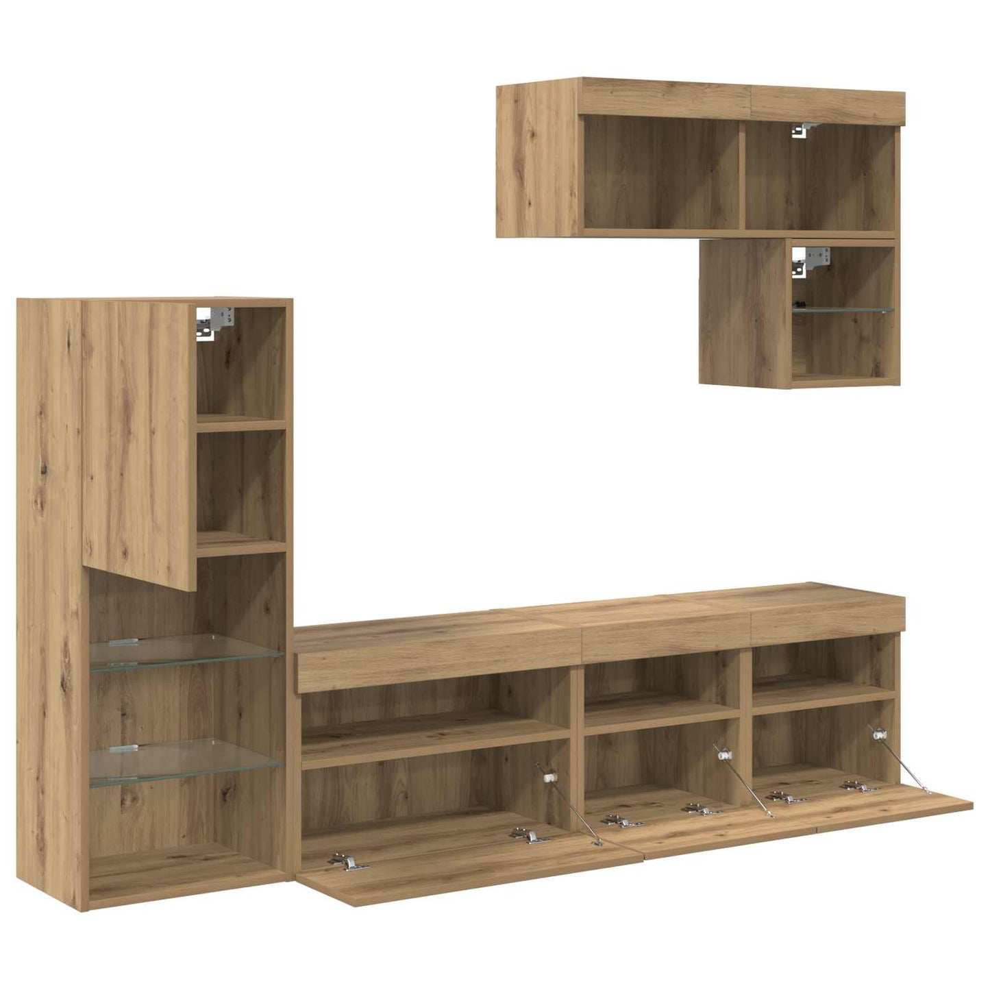 vidaXL Μονάδες Τοίχου Τηλεόρασης 6 τμχ. Artisan Oak Επεξεργασμένο Ξύλο