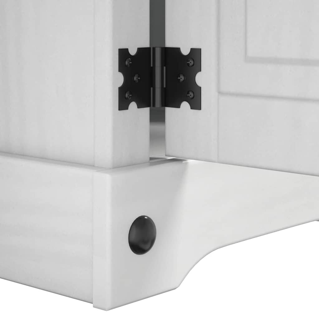 vidaXL Κομοδίνο Corona Λευκό 35 x 32,5 x 58 εκ. Στερεά ξυλεία πεύκου