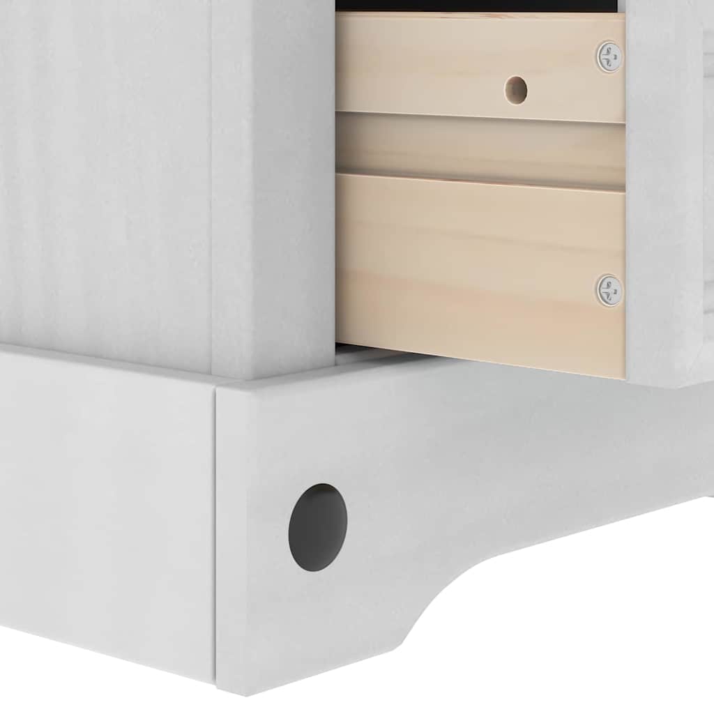 vidaXL Κομοδίνο Corona Λευκό 35 x 32,5 x 74 εκ. Στερεά ξυλεία πεύκου