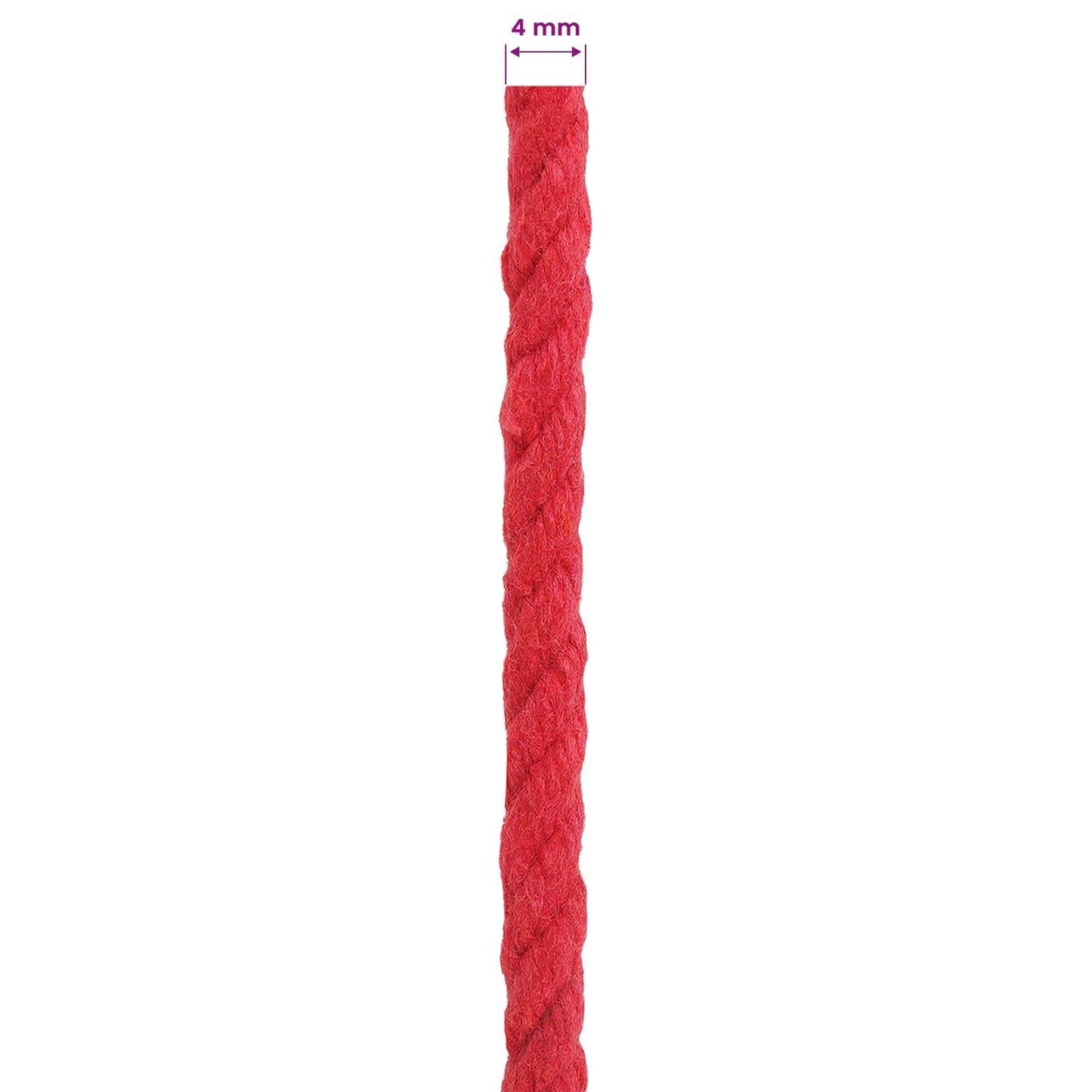 vidaXL Cotton Twine 4 mm 100 m Κόκκινο 100% Βαμβάκι