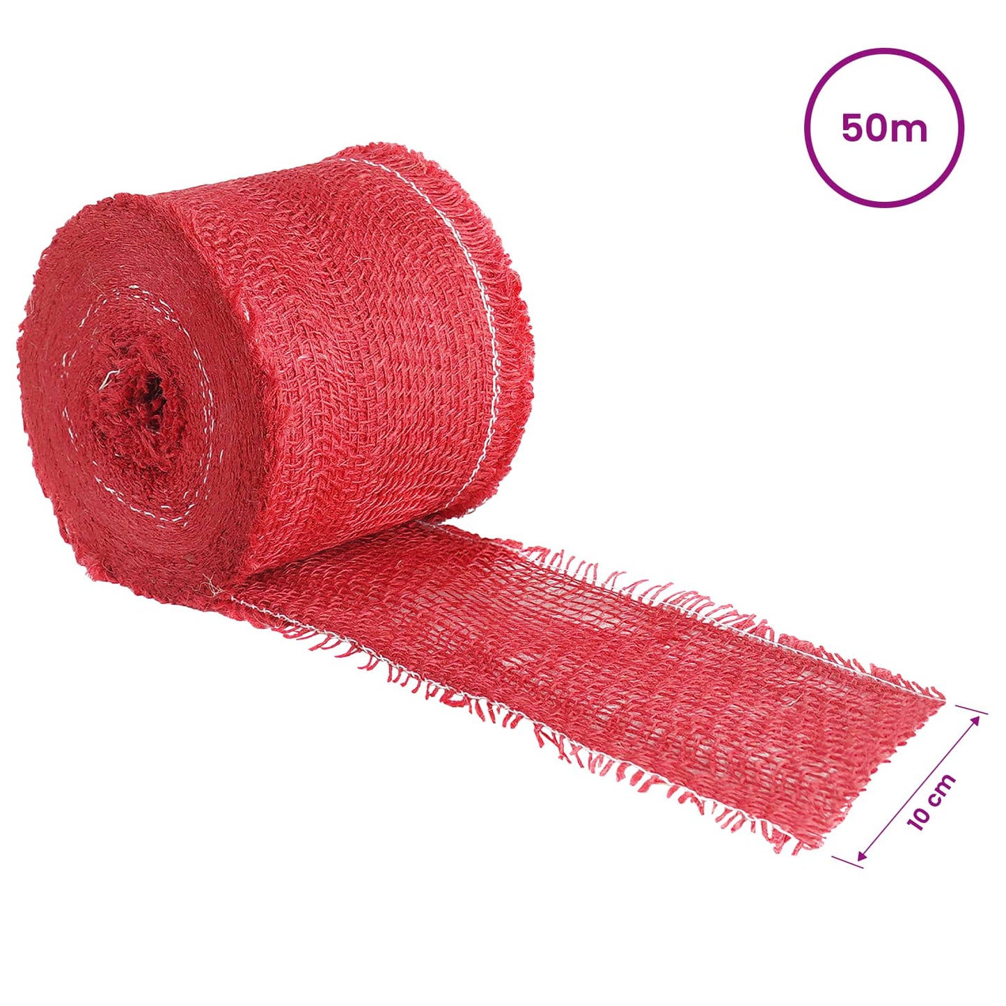 vidaXL Ρολό από Τζute 10 x 5000 εκ Κόκκινο