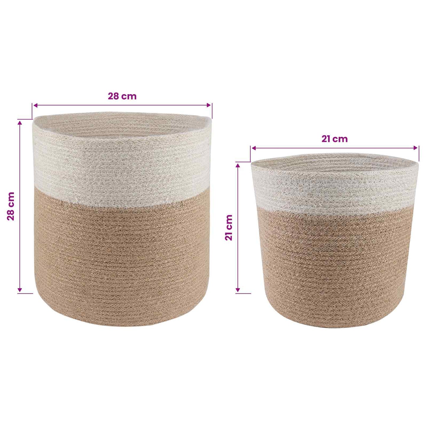vidaXL Σετ Γλαστρών 2 pcs Φυσικό και Λευκό Ø 28 x 28 εκ