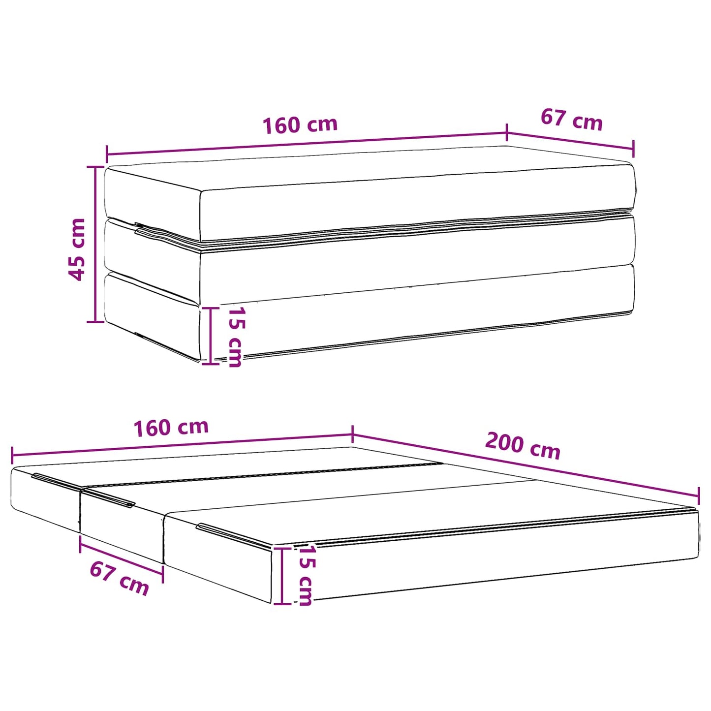 vidaXL Κρεβάτι Καναπέ Αναδιπλούμενο 160 x 67 x 45 εκ Μπλε
