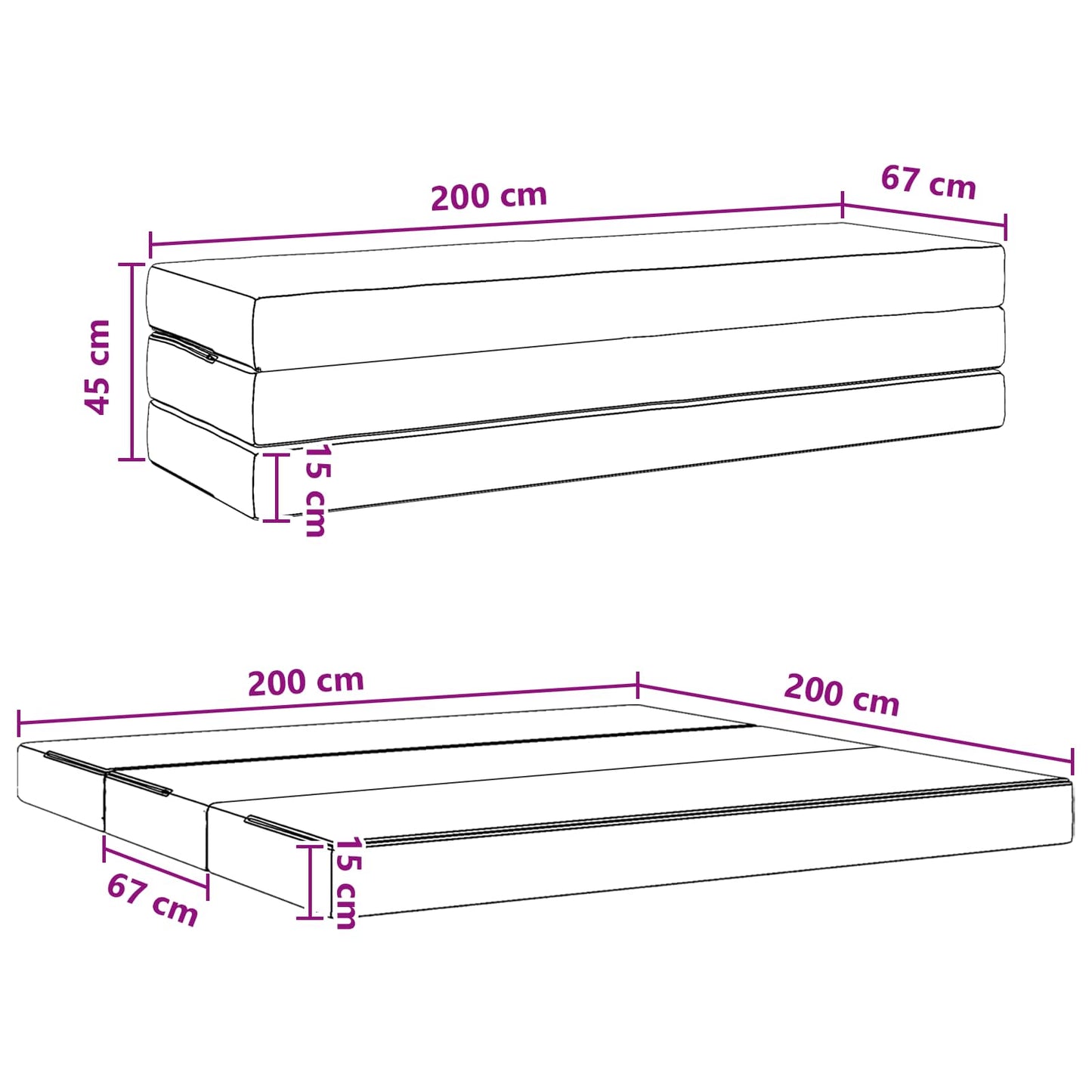vidaXL Κρεβάτι Καναπέ Αναδιπλούμενο 200 x 67 x 45 εκ Taupe