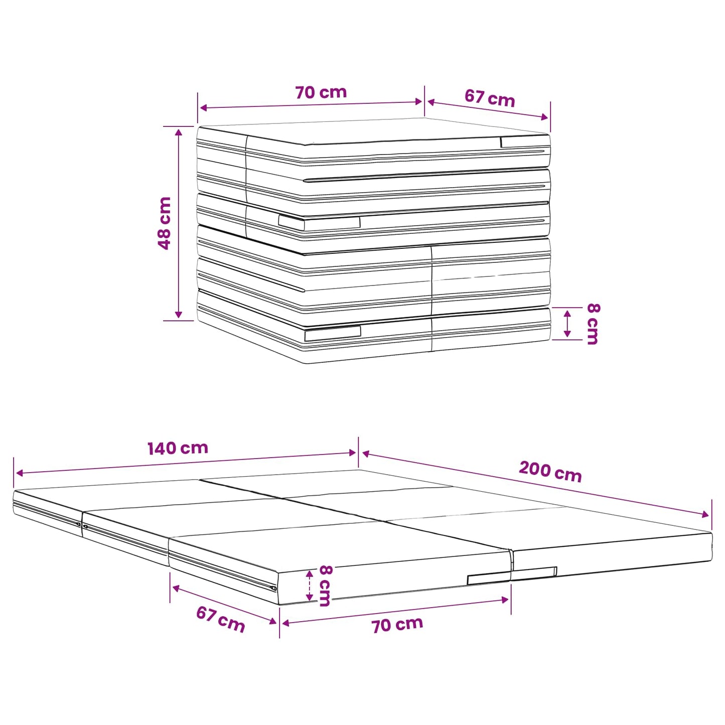 vidaXL Κρεβάτι Καναπέ Αναδιπλούμενο 140 x 67 x 15 εκ Μπλε