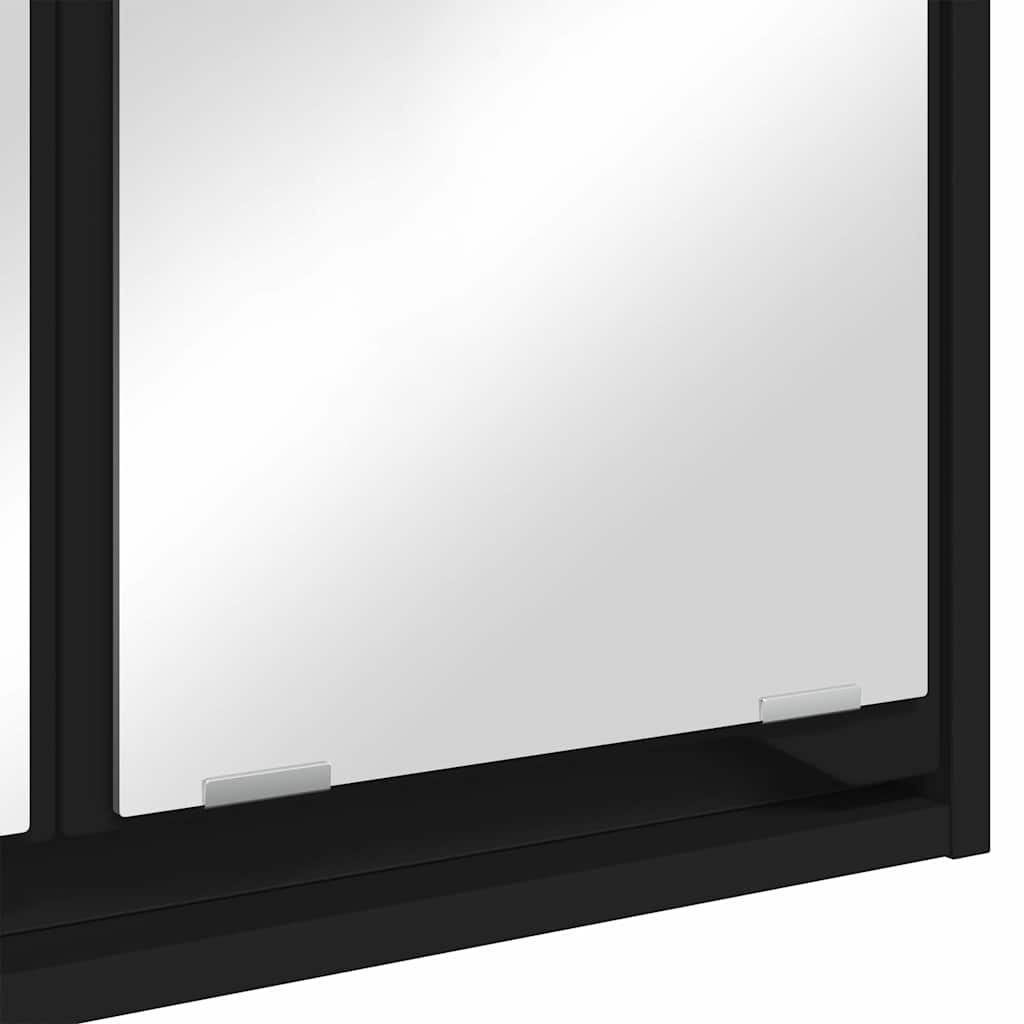 vidaXL Καθρέφτης Ντουλάπα Μπάνιου με ράφι Μαύρο 60 x 20 x 60 cm
