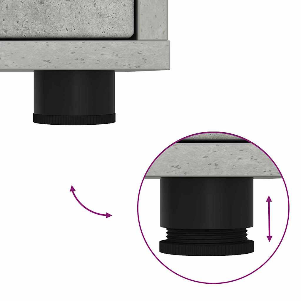 vidaXL Κομοδίνα με συρτάρι 2 pcs Σκυρόδεμα Γκρι 30,5 x 30 x 43 εκ