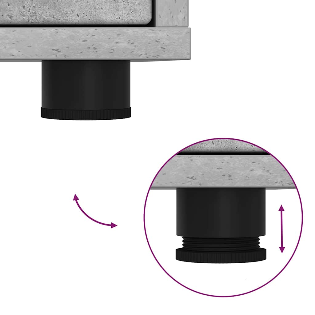 vidaXL Ντουλάπι TV Σκυρόδεμα Γκρι 100 x 48 x 43 εκ. Επεξεργασμένο ξύλο