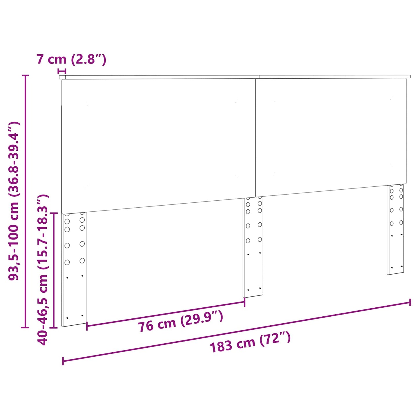 vidaXL Κεφαλάρι με κεφαλάρι Artisan Oak 180 cm Επεξεργασμένο ξύλο